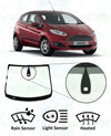Ford Fiesta (3 Door) 2008-2017-Windscreen Replacement-Ford Fiesta-2008-Rain/Light Sensor-Heated-VehicleGlaze
