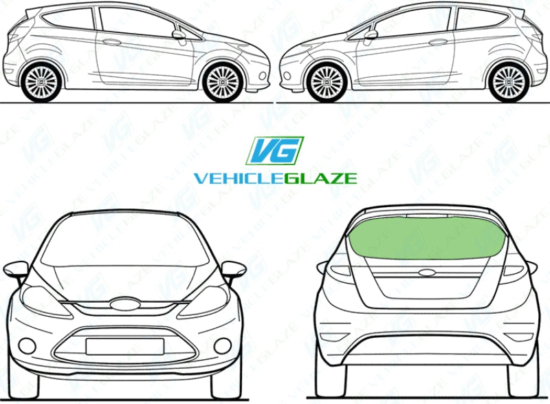 Ford Fiesta (3 Door) 2008-2017-Side Window Replacement-Ford Fiesta-VehicleGlaze