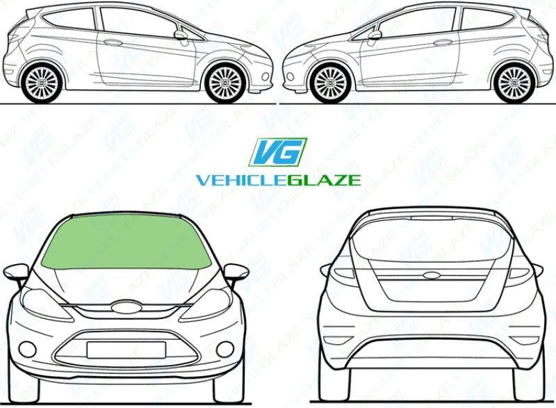 Ford Fiesta (3 Door) 2008-2017-Side Window Replacement-Ford Fiesta-VehicleGlaze