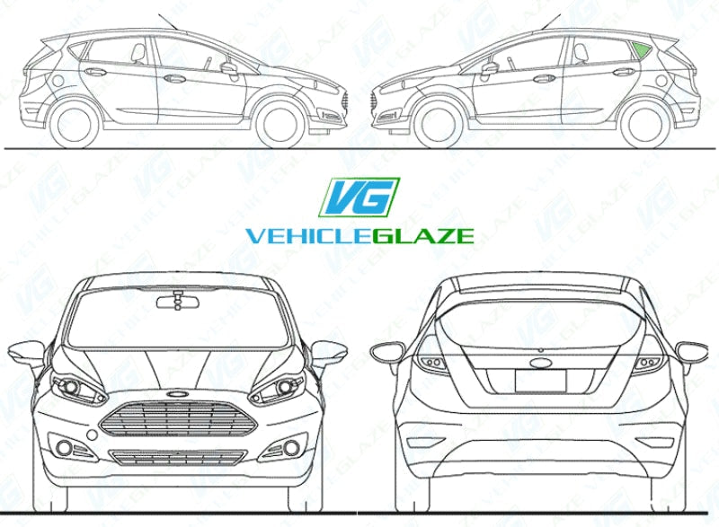 Ford Fiesta (5 Door) 2017-2022-Side Window Replacement-Ford Fiesta-VehicleGlaze