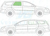 Ford Focus Estate 2005-2011-Side Window Replacement-Side Window-Driver Right Rear Door Glass-Green (Standard Spec)-VehicleGlaze