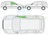 Ford Fusion 2002-2012-Side Window Replacement-Side Window-Driver Right Front Door Glass-Green (Standard Spec)-VehicleGlaze