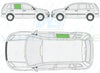 Ford Fusion 2002-2012-Side Window Replacement-Side Window-Driver Right Rear Door Glass-Green (Standard Spec)-VehicleGlaze