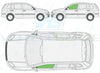 Ford Fusion 2002-2012-Side Window Replacement-Side Window-Passenger Left Front Door Glass-Green (Standard Spec)-VehicleGlaze