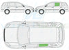 Ford Fusion 2002-2012-Side Window Replacement-Side Window-Passenger Left Rear Door Glass-Green (Standard Spec)-VehicleGlaze