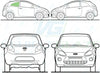 Ford Ka 2008/-Side Window Replacement-Side Window-Driver Right Rear Quarter Glass-Green (Standard Spec)-VehicleGlaze