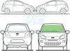 Ford Ka 2008/-Windscreen Replacement-Windscreen-Green (standard tint 3%)-Heated-VehicleGlaze