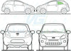 Ford Ka 2008/-Side Window Replacement-Side Window-Passenger Left Rear Quarter Glass-Green (Standard Spec)-VehicleGlaze