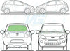 Ford Ka 2008/-Rear Window Replacement-Rear Window-Rear Window (Heated)-Green (Standard Spec)-VehicleGlaze