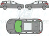 Ford Kuga 2013/-Windscreen Replacement-Windscreen-Green (standard tint 3%)-Rain/Light Sensor-Heated + Acoustic-VehicleGlaze