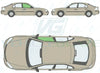 Ford Mondeo Saloon/Hatch 2000-2007-Bodyglass Replacement-VehicleGlaze-Driver Right Front Door Glass-Green (Standard Spec)-VehicleGlaze