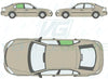 Ford Mondeo Saloon/Hatch 2000-2007-Bodyglass Replacement-VehicleGlaze-Driver Right Rear Door Glass-Green (Standard Spec)-VehicleGlaze