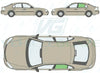 Ford Mondeo Saloon/Hatch 2000-2007-Bodyglass Replacement-VehicleGlaze-Passenger Left Rear Door Glass-Green (Standard Spec)-VehicleGlaze