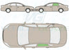 Ford Mondeo Saloon/Hatch 2007-2015-Bodyglass Replacement-VehicleGlaze-Driver Right Rear Door Glass-Green (Standard Spec)-VehicleGlaze