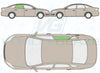 Ford Mondeo Saloon/Hatch 2007-2015-Bodyglass Replacement-VehicleGlaze-Passenger Left Rear Door Glass-Green (Standard Spec)-VehicleGlaze