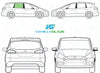 Ford S-MAX 2006-2015-Side Window Replacement-Side Window-Driver Right Rear Door Glass-Green (Standard Spec)-VehicleGlaze