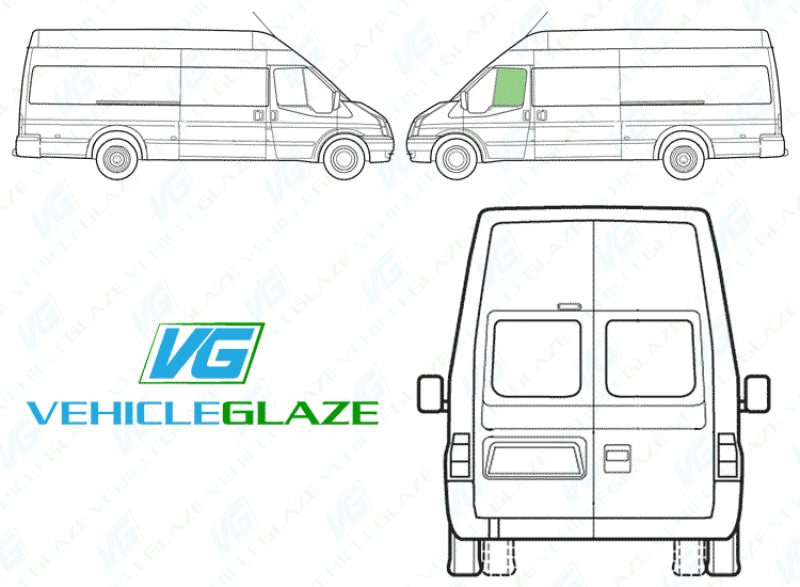 NAGD Right Front Door Window Glass For Ford Transit 2015-2025 – 110.2 High-Roof & 100.8 Mid-Roof – Tempered