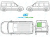 Ford Transit Connect 2002-2014-Rear Window Replacement-Rear Window-Passenger Left Rear Door (Non Heated)-Green (Standard Spec)-VehicleGlaze