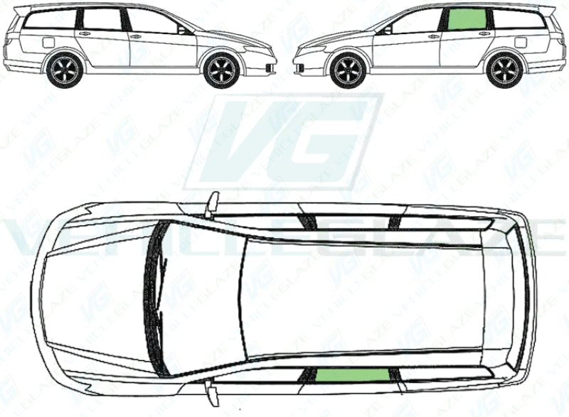 Honda Accord Estate 2003-2008-Side Window Replacement-Side Window-VehicleGlaze