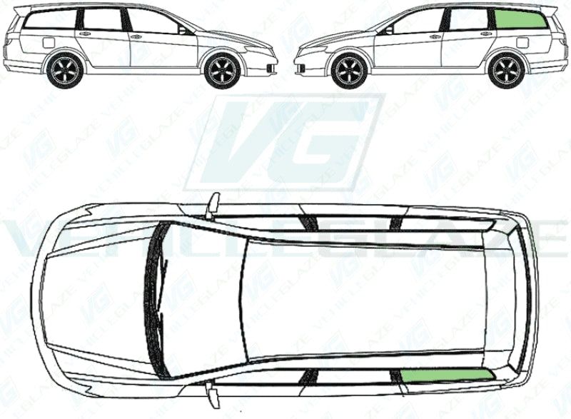 Honda Accord Estate 2003-2008-Side Window Replacement-Side Window-VehicleGlaze