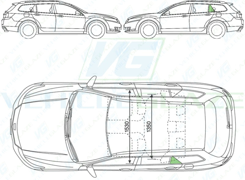 Honda Accord Estate 2008-2015-Rear Window Replacement-Rear Window-VehicleGlaze