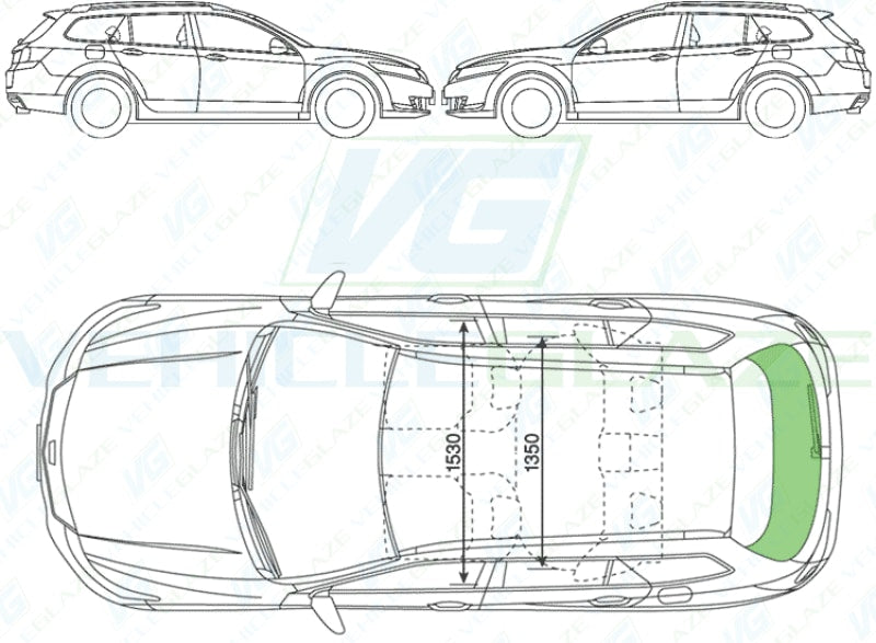 Honda Accord Estate 2008-2015-Rear Window Replacement-Rear Window-VehicleGlaze