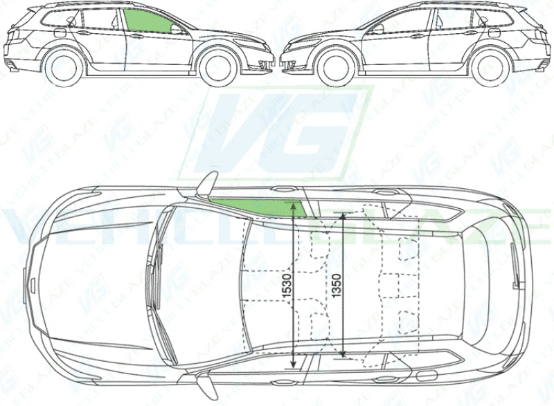 Honda Accord Estate 2008-2015-Rear Window Replacement-Rear Window-VehicleGlaze