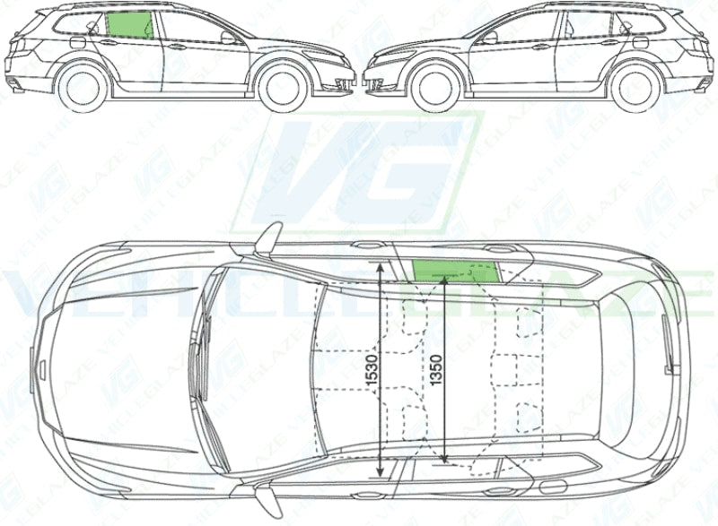 Honda Accord Estate 2008-2015-Rear Window Replacement-Rear Window-VehicleGlaze