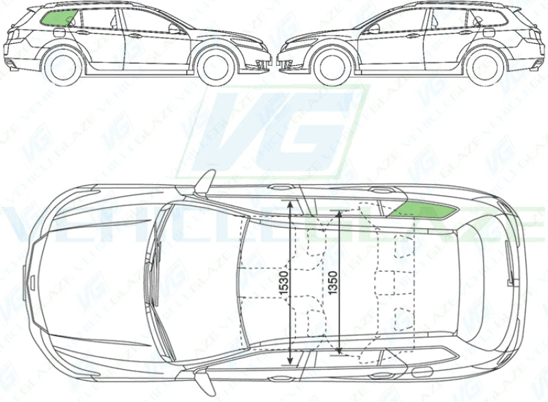 Honda Accord Estate 2008-2015-Rear Window Replacement-Rear Window-VehicleGlaze