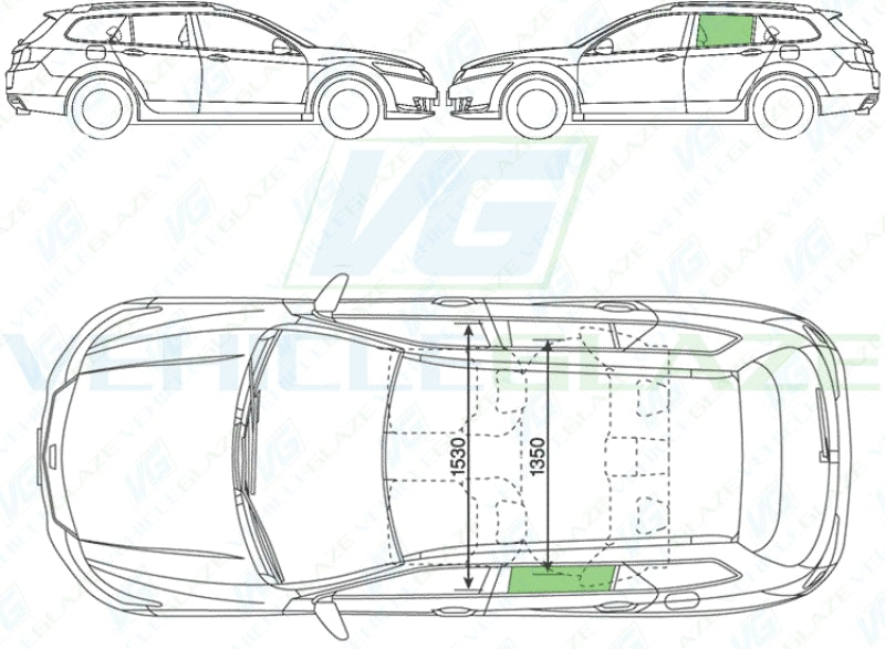 Honda Accord Estate 2008-2015-Rear Window Replacement-Rear Window-VehicleGlaze