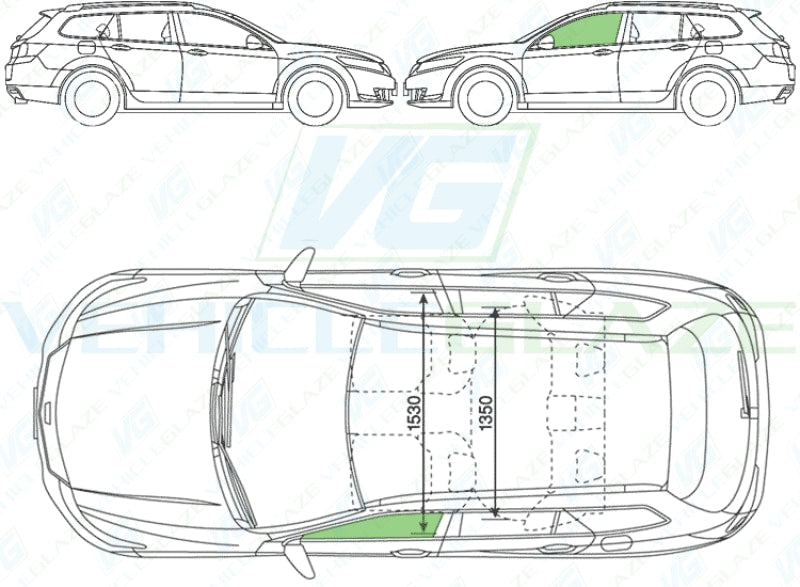 Honda Accord Estate 2008-2015-Rear Window Replacement-Rear Window-VehicleGlaze