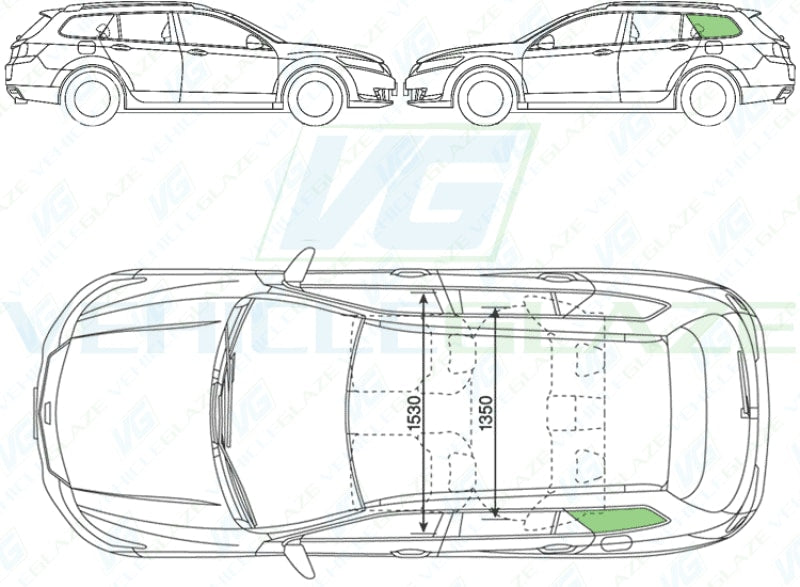 Honda Accord Estate 2008-2015-Rear Window Replacement-Rear Window-VehicleGlaze