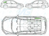 Honda CR-V 2007-2013-Side Window Replacement-Side Window-Driver Right Rear Quarter Glass-Green (Standard Spec)-VehicleGlaze