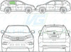 Honda CR-V 2013/-Side Window Replacement-Side Window-Driver Right Rear Door Glass-Green (Standard Spec)-VehicleGlaze