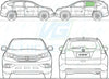 Honda CR-V 2013/-Side Window Replacement-Side Window-Passenger Left Rear Door Glass-Green (Standard Spec)-VehicleGlaze