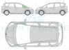 Honda Jazz 2008-2015-Side Window Replacement-Side Window-Driver Right Front Qaurter-Green (Standard Spec)-VehicleGlaze