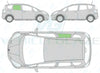 Honda Jazz 2008-2015-Side Window Replacement-Side Window-Driver Right Rear Door (Manual Wind)-Green (Standard Spec)-VehicleGlaze