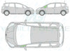 Honda Jazz 2008-2015-Side Window Replacement-Side Window-Passenger Left Front Qaurter-Green (Standard Spec)-VehicleGlaze