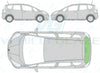 Honda Jazz 2008-2015-Rear Window Replacement-Rear Window-Rear Window (Heated)-Green (Standard Spec)-VehicleGlaze