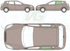 Kia Cee'd (5 Door) 07-12-Side Window Replacement-Side Window-Passenger Left Rear Door Glass-Green (Standard Spec)-VehicleGlaze