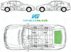 Mercedes Benz C Class Coupe 2001-2008-Bodyglass Replacement-VehicleGlaze-Backlight 01/11-Green (Standard Spec)-VehicleGlaze