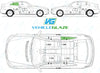 Mercedes Benz CLC 2008-2011-Bodyglass Replacement-VehicleGlaze-Driver Right Rear Quarter Glass-Green (Standard Spec)-VehicleGlaze