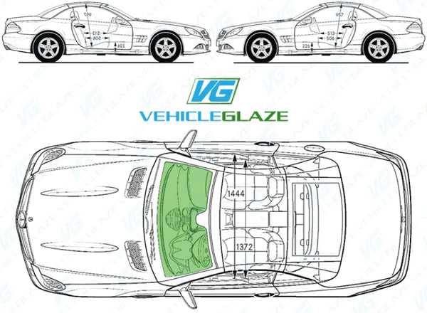 Side Window Class Mercedes Benz SL Class 2002-2012 Side Window Replacement - VehicleGlaze