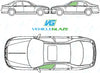 MG ZT Saloon 2001-2005-Bodyglass Replacement-VehicleGlaze-Passenger Left Front Door Glass-Green (Standard Spec)-VehicleGlaze