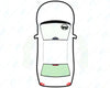 Peugeot 206 1998-2009-Windscreen Replacement-VehicleGlaze-Green (standard tint 3%)-No Rain/Light Sensor-VehicleGlaze