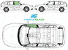 Saab 9-3 Estate 2005-2011-Bodyglass Replacement-VehicleGlaze-Driver Right Front Door Glass-Green (Standard Spec)-VehicleGlaze