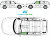 Saab 9-3 Estate 2005-2011-Bodyglass Replacement-VehicleGlaze-Passenger Left Front Door Glass-Green (Standard Spec)-VehicleGlaze