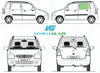 Vauxhall Agila 2000-2008 Bodyglass-Bodyglass Replacement-VehicleGlaze-Passenger Left Rear Door Glass-Green (Standard Spec)-VehicleGlaze