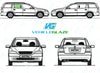 Vauxhall Astra Estate 1998-2004 Bodyglass-Bodyglass Replacement-VehicleGlaze-Driver Right Rear Door Glass-Green (Standard Spec)-VehicleGlaze