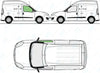 Vauxhall Combo 2012/-Side Window Replacement-Side Window-Driver Right Front Door Glass-Green (Standard Spec)-VehicleGlaze